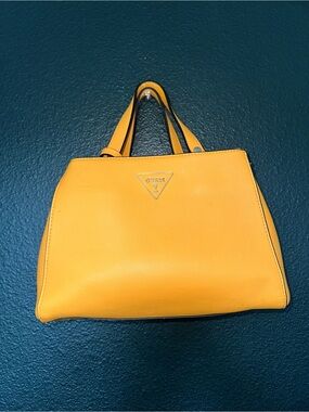 GUESS Yellow Mini Structured Handbag